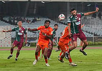 Mohun Bagan Vs South United FC, Durand Cup 2026: Manvir Singh’s Hat-Trick Powers Mariners To 8-0 Rout | Photo: PTI/Manvender Vashist Lav : Mohun Bagan Super Giant's Manvir Singh scores a goal against South United FC during a Durand Cup 2026 football match, in Kolkata, West Bengal, Tuesday, Aug. 4, 2026.