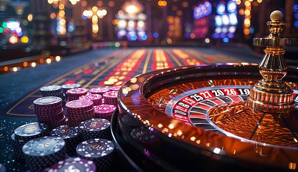 Poker chips & playing cards