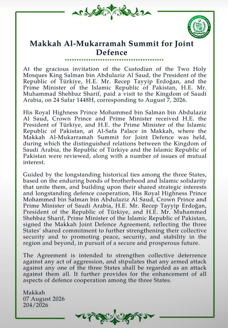 India closely monitoring defence pact
Saudi Arabia Turkey Pakistan agreement