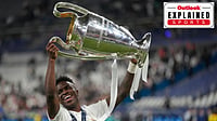 What Vinicius Junior’s Contract Extension Means For Real Madrid's New Era - Explained (AP Photo/Kirsty Wigglesworth, File) : FILE - Real Madrid's Vinicius Junior holds up the trophy after winning the Champions League final soccer match between Liverpool and Real Madrid in Saint Denis near Paris, May 29, 2022.