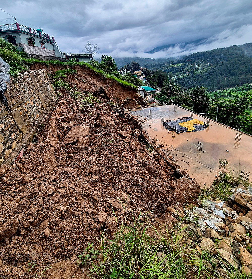 Landslide after continous rain in Chamoli