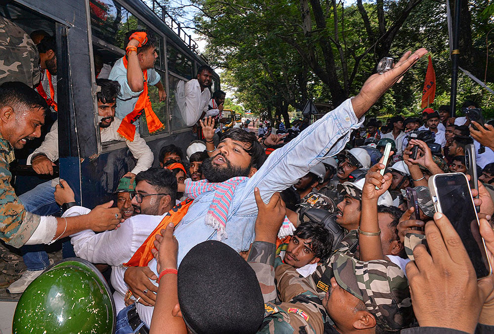 Protest in Ranchi over alleged JPSC, JSSC exam irregularities