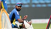 (AP Photo/Rajanish Kakade) : India's captain Rohit Sharma attends practice session before third test match against New Zealand in Mumbai, India, Thursday, Oct. 31, 2024.
