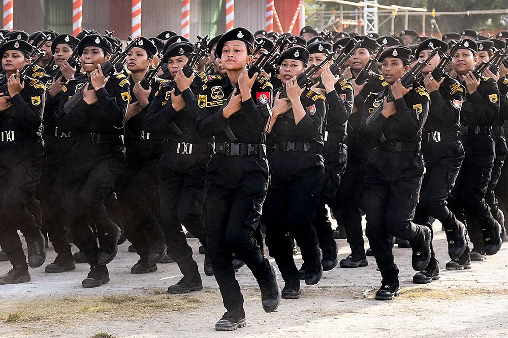 Assam Police Women Commando parade rehearsal