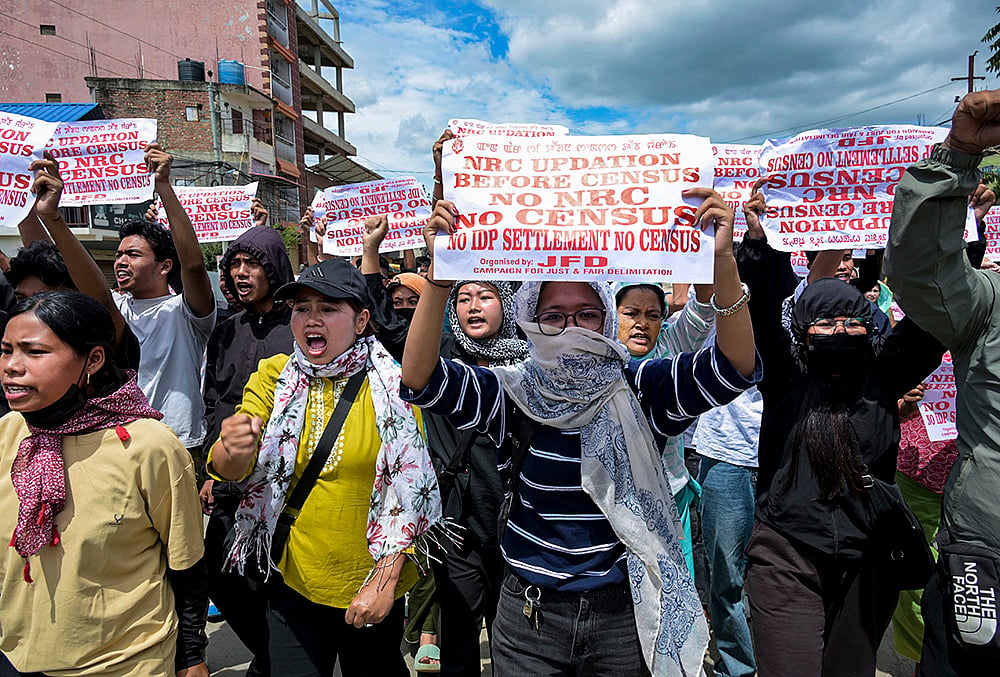 Protest for NRC updation in Imphal