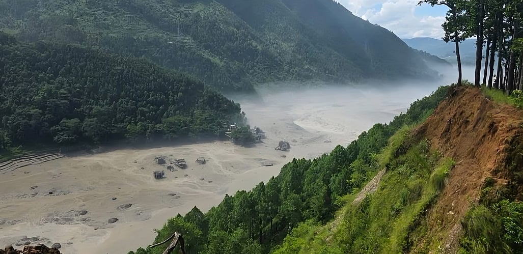 X : A flash flood in Nepal’s Rasuwa district washed away villages and damaged roads, bridges and hydropower projects.