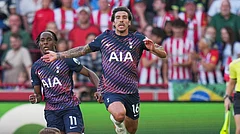 Tottenham's Sandro Tonali in action during the English Premier League soccer match between Brentford and Tottenham Hotspur in London. - Kin Cheung/AP Photo