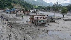 In this photo released by Xinhua News Agency, a drone photo shows a flood-hit area in Nuwakot, Nepal on Thursday, Aug. 27, 2026. - | Photo: Sulav Shrestha/Xinhua via AP