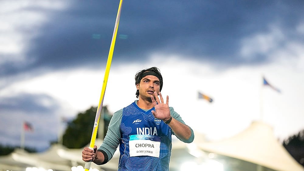 India’s Neeraj Chopra during the men's javelin throw final at the Commonwealth Games 2026, in Glasgow, Scotland, Saturday, Aug 1, 2026. Chopra wins the silver medal in this event.  - | Photo: PTI/Ravi Choudhary