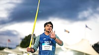 Neeraj Chopra Seen In Wheelchair In Viral Video After Ankle Injury Ends 2026 Season | Photo: PTI/Ravi Choudhary : India’s Neeraj Chopra during the men's javelin throw final at the Commonwealth Games 2026, in Glasgow, Scotland, Saturday, Aug 1, 2026. Chopra wins the silver medal in this event.