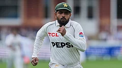 Pakistan's captain Babar Azam runs to field a shot during the second cricket test match between England and Pakistan in London. - Dave Shopland/AP Photo