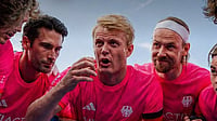 FIH_Hockey/X : Germany Hockey team players in team huddle during FIH men's Hockey World Cup 2026 final. 