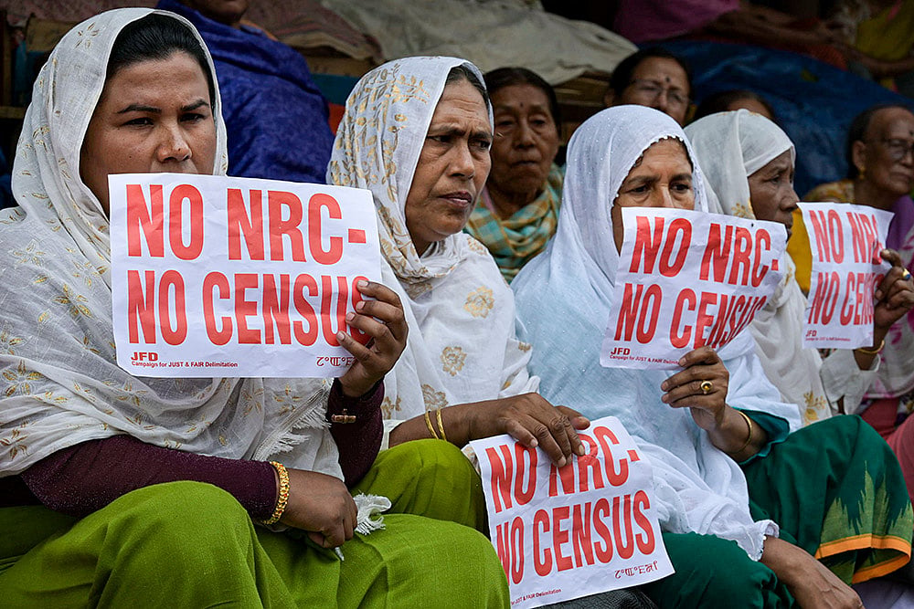 Protest against updation of NRC in Imphal
