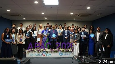 Dr. Shree Rao, Dr. G.V.K. Chaitanya Rao, and delegates on stage at the APAC 2026 conference
