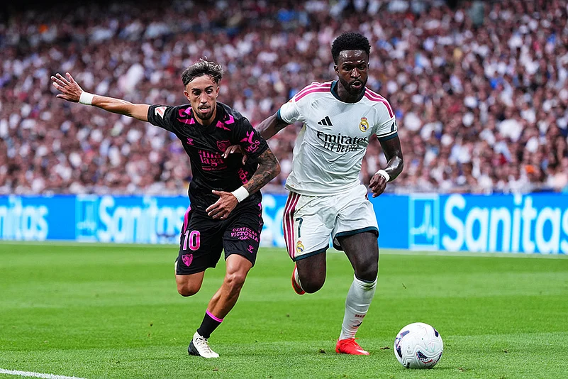 Spain La Liga Soccer: Real Madrid vs Malaga Vinicius Junior