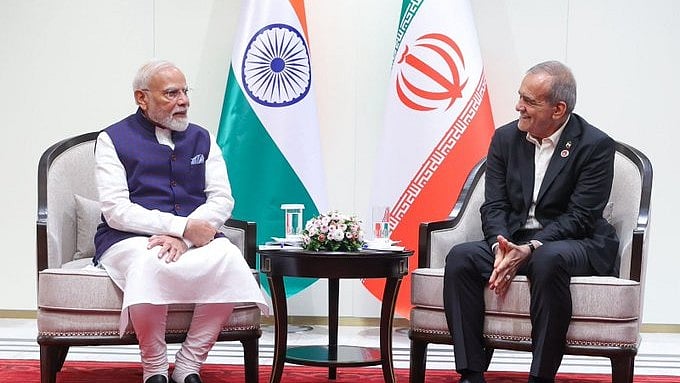 PM Modi Meets Iranian President Masood Pezeshkian At SCO Summit -  | @narendramodi/X