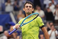 Navone Stuns Djokovic In Five-Set Thriller To Send Him Crashing Out Of US Open | Photo: AP/Frank Franklin II : Mariano Navone, of Argentina, celebrates after he defeated Novak Djokovic, of Serbia, during the first round of the U.S. Open tennis championships Sunday, Aug. 30, 2026, in New York.