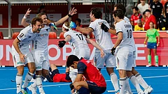 Germany's players celebrate after Germany won the World Cup Field Hockey final match between Spain and Germany in Wavre, Belgium. - Geert Vanden Wijngaert/AP Photo
