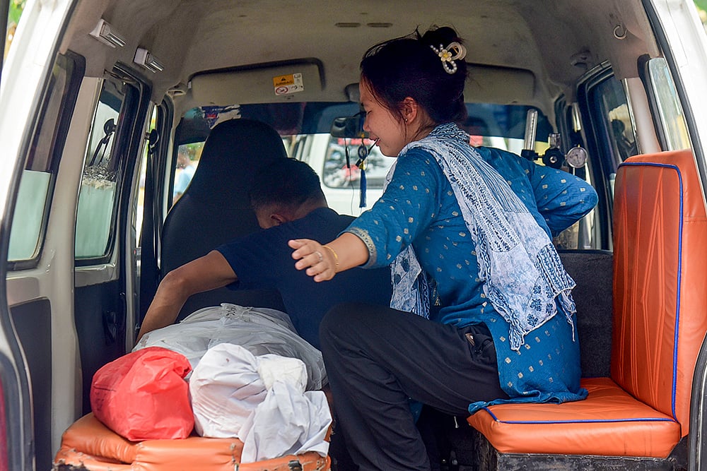 Relatives mourn victim of tragic Khetri road accident at GMCH in Guwahati