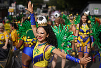 In Photos: Revellers Enjoy The Last Day Of Notting Hill Carnival | Photo: AP/Alberto Pezzali : Revellers celebrate Notting Hill Carnival in London, Monday, Aug. 31, 2026, Europe's biggest street party and one of the largest carnivals in the world.