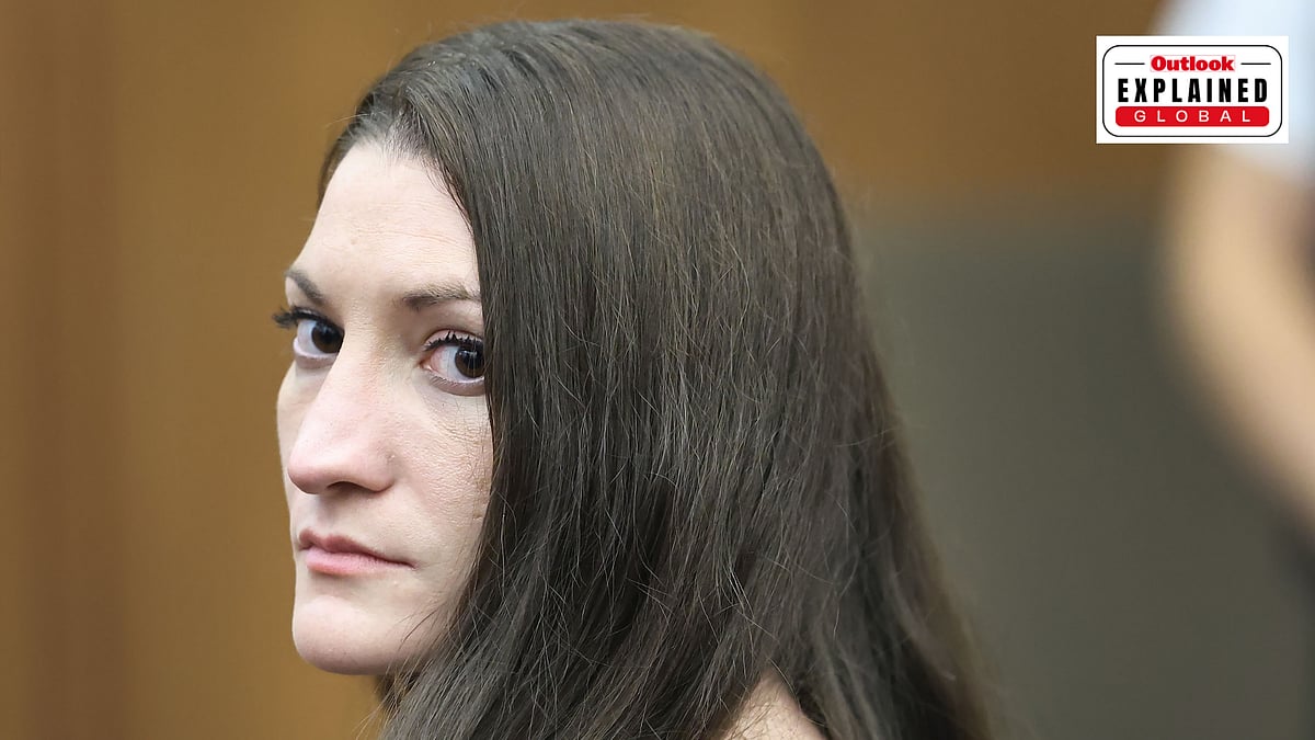 Lindsay Clancy watches jury members as Judge William Sullivan polls them during her murder trial at Plymouth Superior Court in Plymouth - Greg Derr/The Patriot Ledger via AP, Pool 