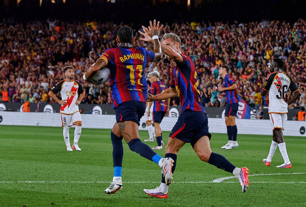 Barcelona vs Rayo Vallecano spain soccer La liga highlights-Barcelonas Raphinha