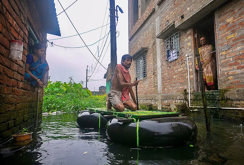Waterlogging after heavy rain in Howrah
