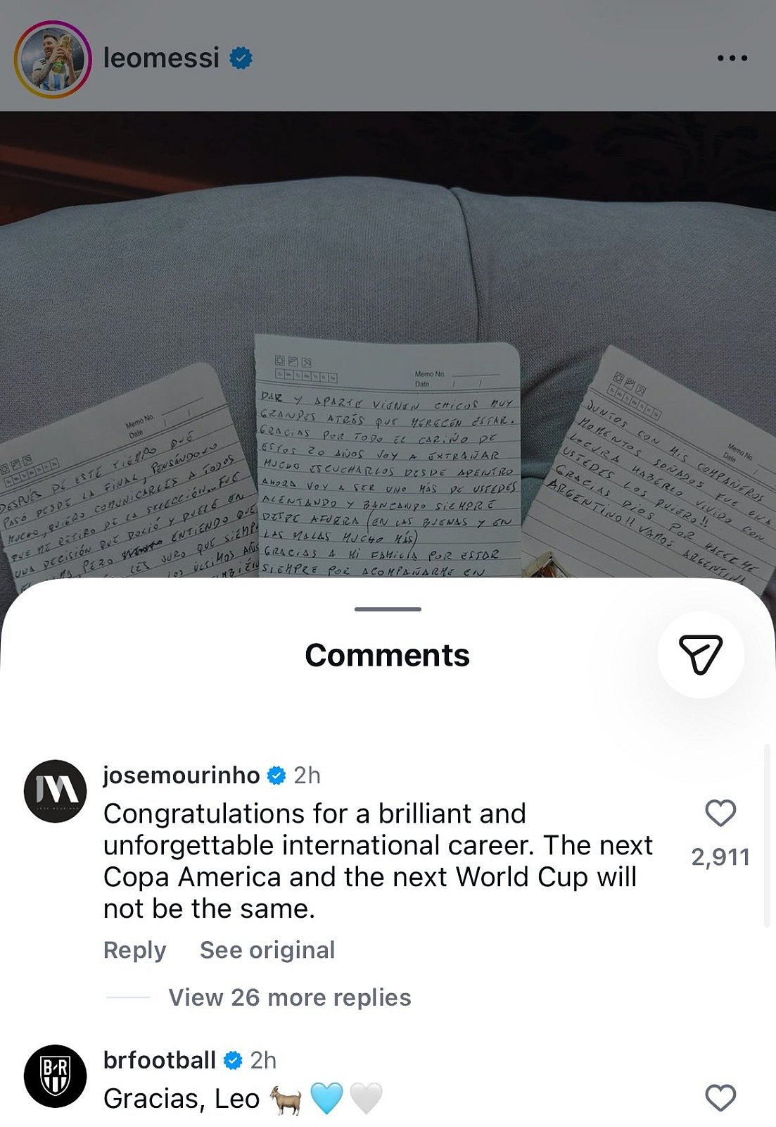 Messis retirement reactions