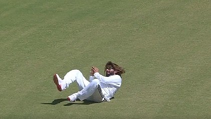 Rajat Patidar sprinted backwards from inside the 30-yard circle to complete a diving catch dismissing Vaibhav Sooryavanshi. - BCCIdomestic/X