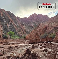 Heavy rain sent a surge of water and debris through Bright Angel Creek, killing two people and prompting nearly 80 rescues. - File Photo
