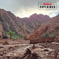File Photo : Heavy rain sent a surge of water and debris through Bright Angel Creek, killing two people and prompting nearly 80 rescues.