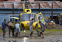 Day In Pics: September 01, 2026 | Photo: AP/Arun Sharma : Nepal army officials transport fuel containers and relief material during a rescue operation after the devastating flash floods, in Trishuli, Nepal.