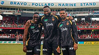 DJ Bravo, Kieron Pollard & Sunil Narine Honoured With Stands At Queen’s Park Oval Photo: Trinbago Knight Riders/X : Dwayne Bravo, Kieron Pollard and Sunil Narine stand unveiled at Queen's Park Oval