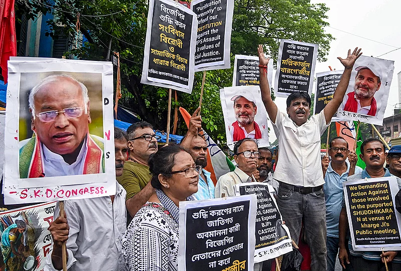 Congress protest in Kolkata