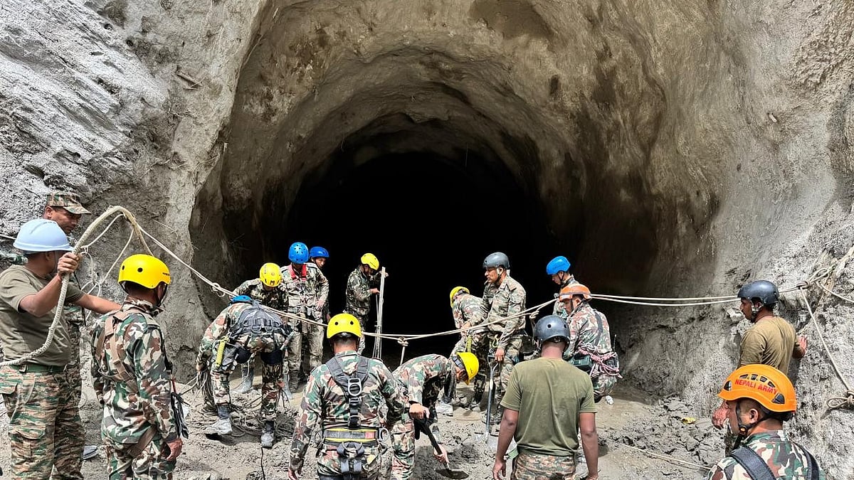 Tunnel Rescue team from India carries forward its work in Chilime - X@navsri6619