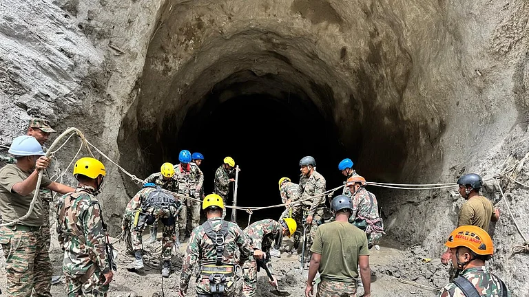 Tunnel Rescue team from India carries forward its work in Chilime - X@navsri6619