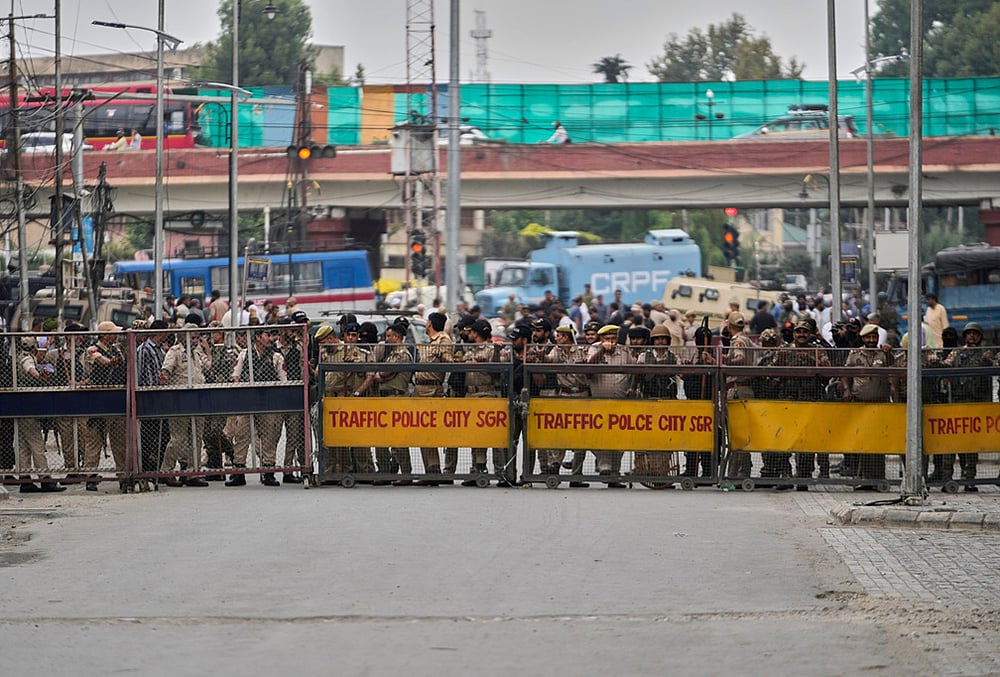 BJP activists Srinagar demonstration