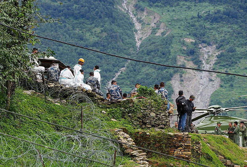 Rescue and relief work in Rasuwa, Nepal