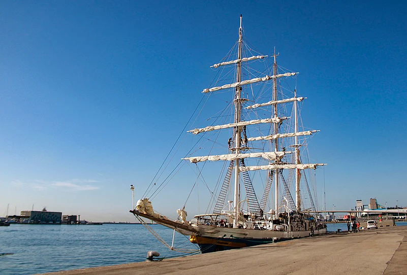 INS Sudarshini arrives in Barcelona for Lokayan 2026 expedition