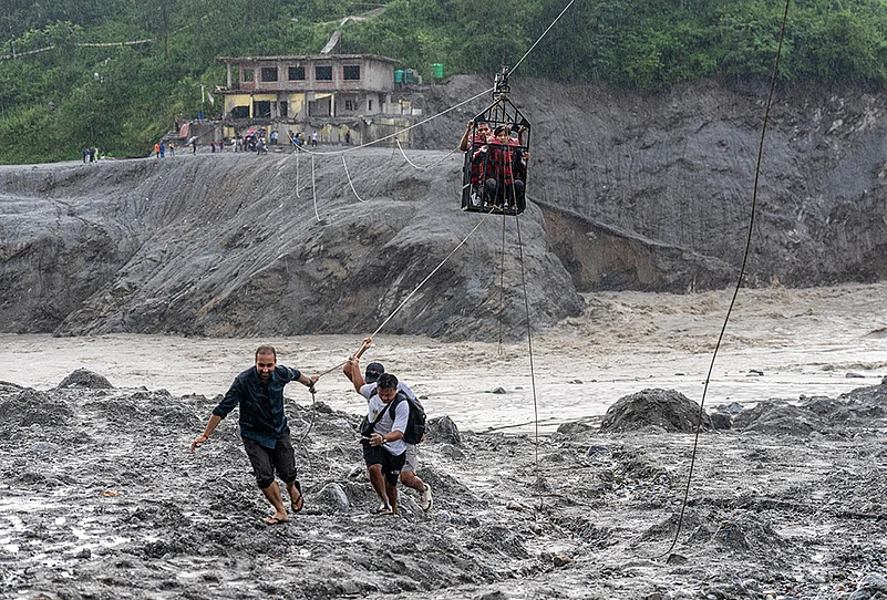 Chilime hydropower plant flood damage