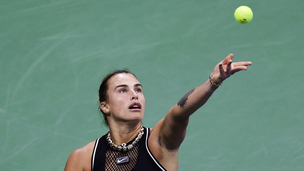 Aryna Sabalenka, of Belarus, serves to Polina Iatcenko, of Russia, during the second round of the U.S. Open tennis championships. - Adam Hunger/AP Photo