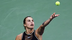 Aryna Sabalenka, of Belarus, serves to Polina Iatcenko, of Russia, during the second round of the U.S. Open tennis championships. - Adam Hunger/AP Photo