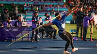 | Photo: PTI/Ravi Choudhary : India's Yash Vir Singh Yadav in action during the men's javelin throw final at the Commonwealth Games 2026, in Glasgow, Scotland, Friday, July 31, 2026. Yash Vir qualified for the final with a throw of 78.36m on his third and final attempt. 