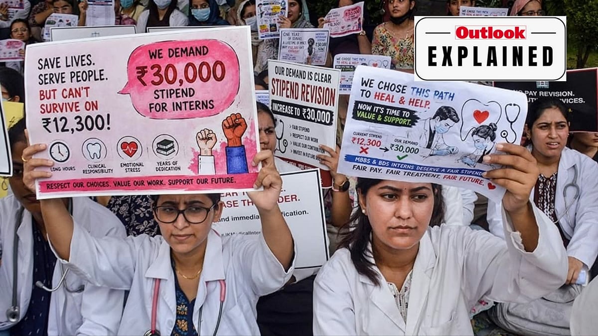 Kashmir Medical Interns’ Stipend Protest - PTI