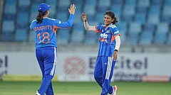 Indian bowler Prema Rawat celebrates with Smriti Mandhana after dismissing Kary Chan in Women's Asia Cup 2026 - X/BCCIWomen