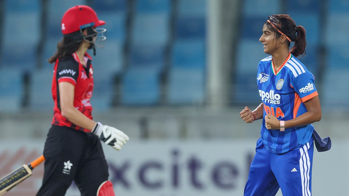 Indian bowler Nandani Sharma celebrates after dismissing Mariko Hill in Women's Asia Cup 2026 - X/BCCIWomen