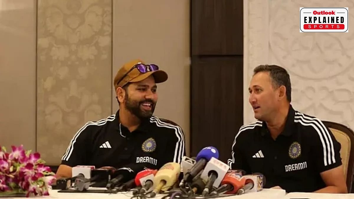 Indian skipper Rohit Sharma (left) with chief selector Ajit Agarkar - Photo: File/PTI