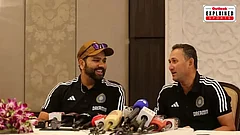 Indian skipper Rohit Sharma (left) with chief selector Ajit Agarkar - Photo: File/PTI