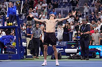 Alexander Zverev Vs Quentin Halys, US Open 2026: German Star Holds Strong In Five-Set Thriller To Reach Third Round | Photo: AP/Frank Franklin II : Alexander Zverev, of Germany, celebrates after defeating Quentin Halys, of France, in five sets in the the second round of the U.S. Open tennis championships in New York.