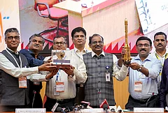 Indian Space Research Organisation (ISRO) Chairman V Narayanan, centre, and others during a press conference after the successful launch of a GSLV-F17 rocket carrying EOS-05 satellite, at the Satish Dhawan Space Centre, in Sriharikota, Andhra Pradesh. ISRO's state-of-the art Earth observation spacecraft, the country's first ever imaging satellite intended for the Geosynchronous orbit, EOS-05 lifted off from the spaceport on Friday. - | Photo: PTI/R Senthilkumar